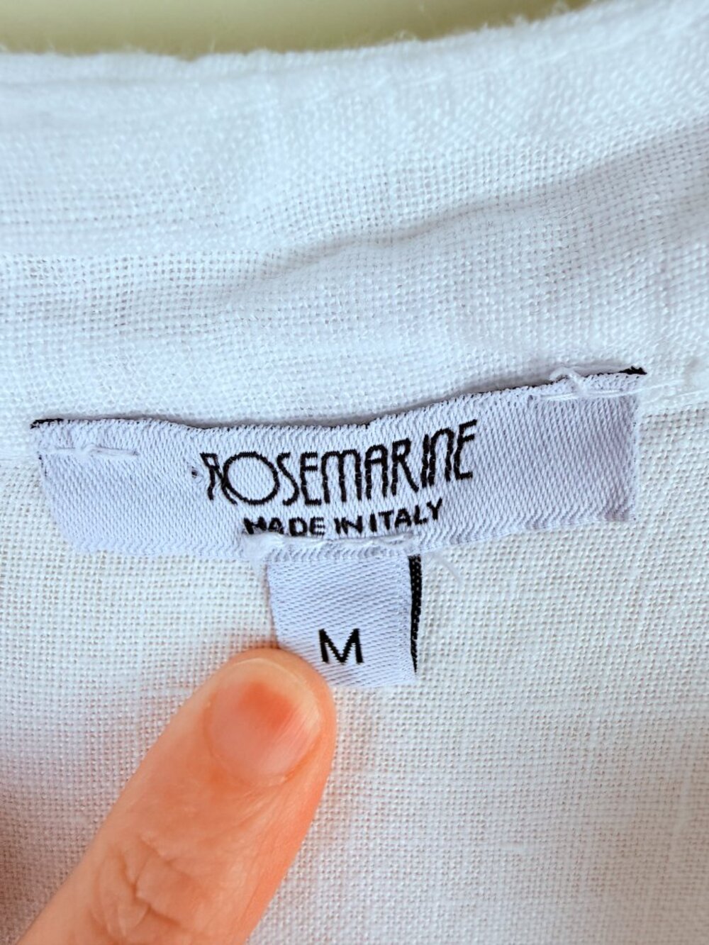 Rosemarie Made in Italy 100% Linen Embroidered Button Front Tunic Dress Size M - Picture 8 of 9